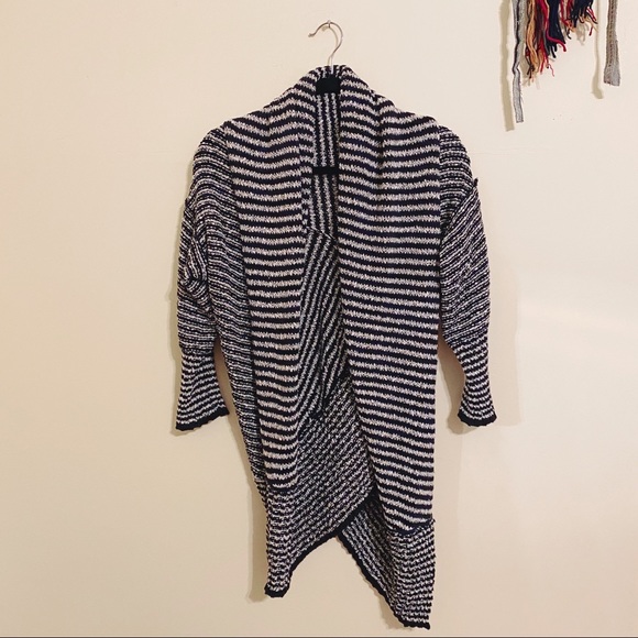 Free People Sweaters - Free people • black & white striped knit cardigan